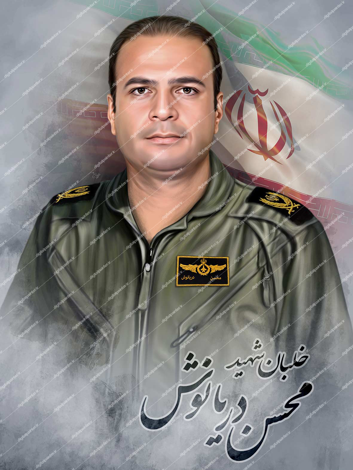 نقاشی دیجیتال شهید محسن دریانوش