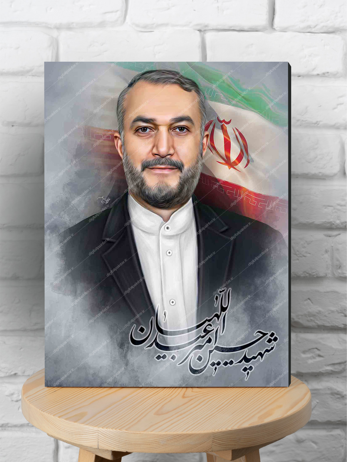قاب شاسی نقاشی دیجیتال شهید حسین امیرعبداللهیان