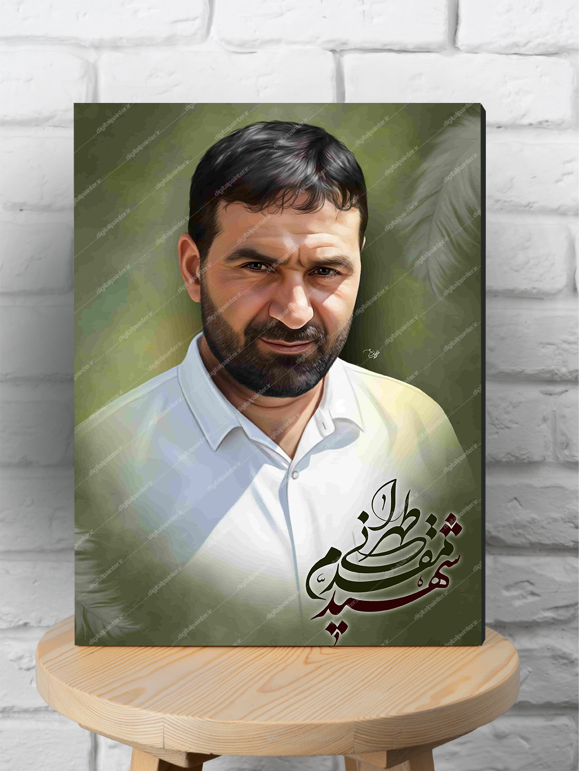 قاب شاسی نقاشی دیجیتال سردار شهید حاج حسن طهرانی مقدم