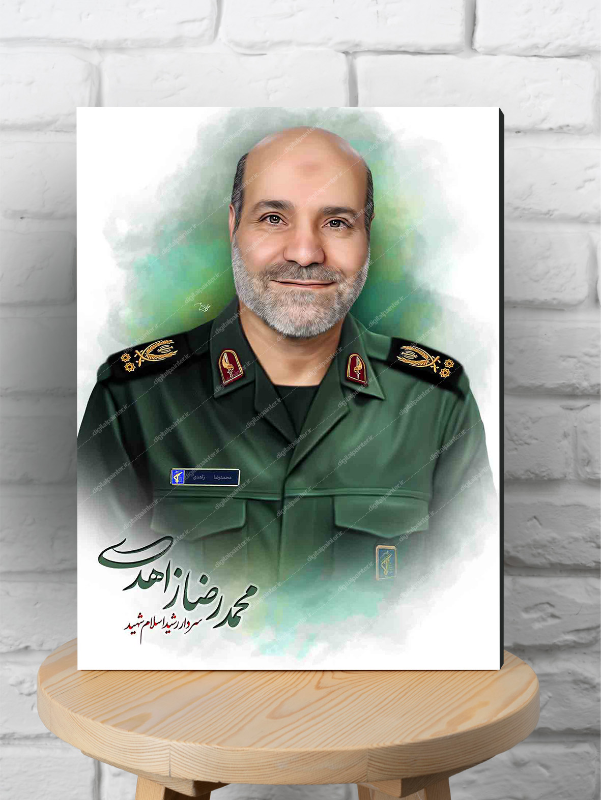 قاب شاسی نقاشی دیجیتال سردار شهید محمدرضا زاهدی