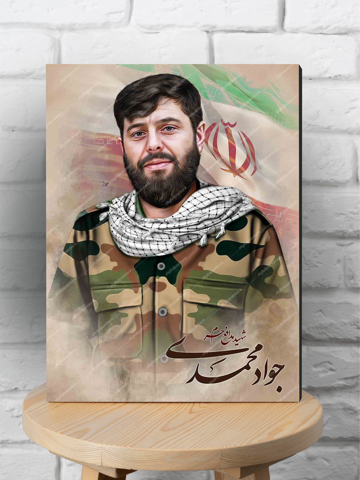 قاب شاسی نقاشی دیجیتال شهید جواد محمدی