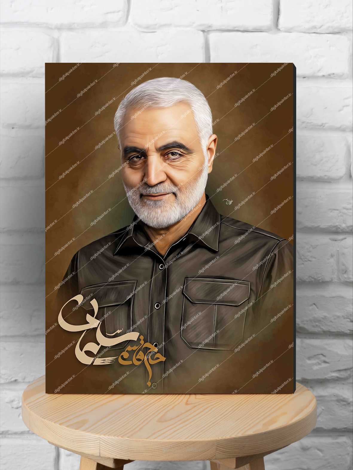 قاب شاسی نقاشی دیجیتال شهید حاج قاسم سلیمانی