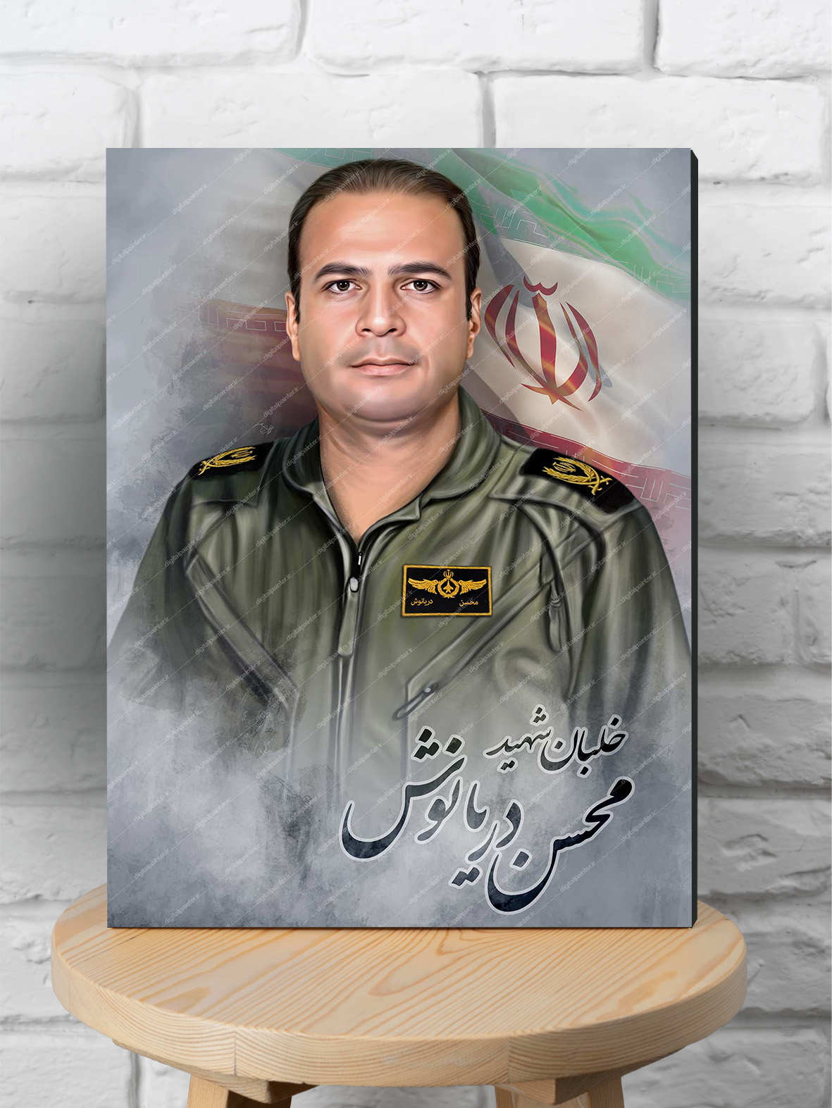 قاب شاسی نقاشی دیجیتال شهید محسن دریانوش