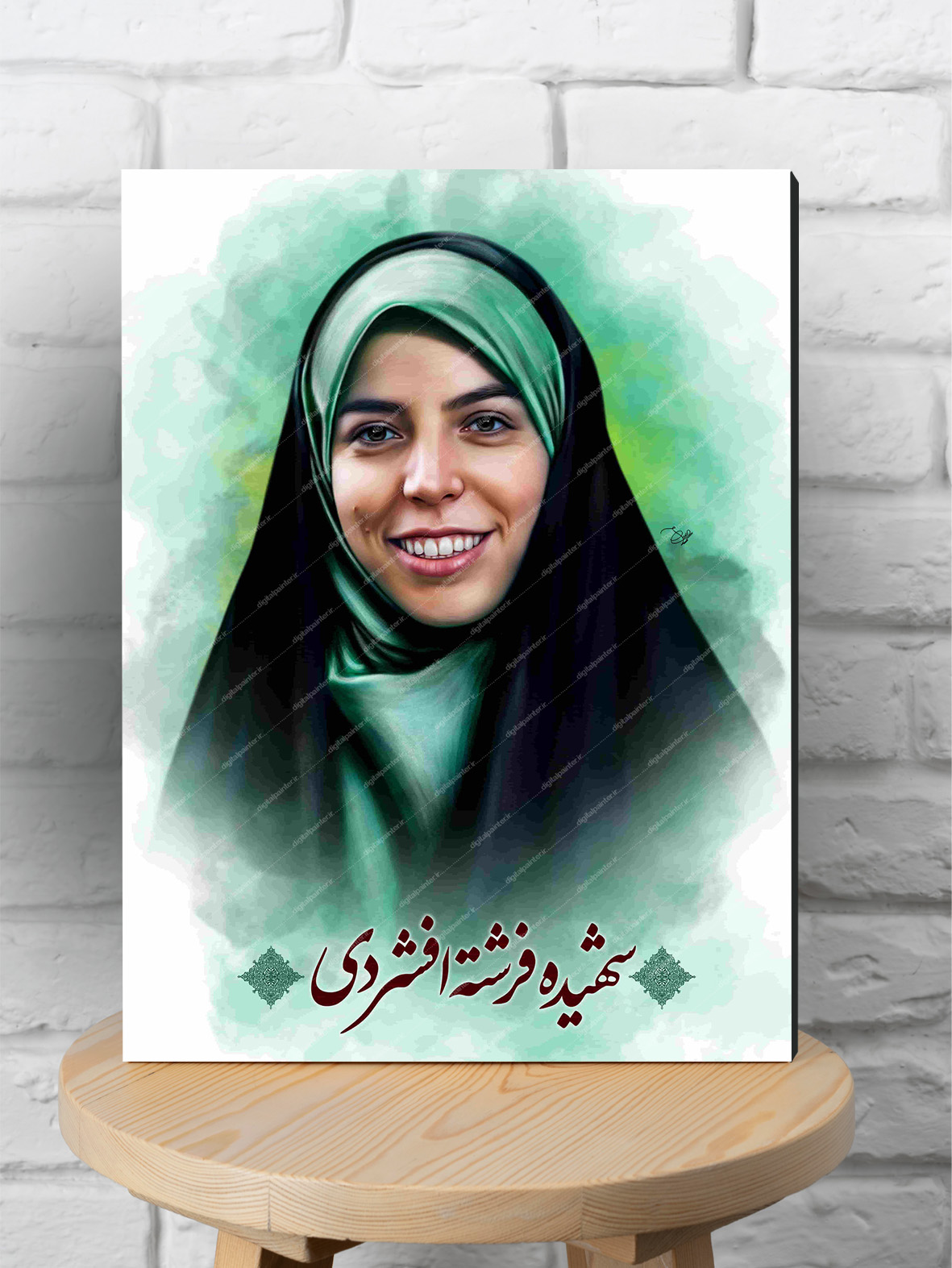 قاب شاسی نقاشی دیجیتال شهیده فرشته باقری