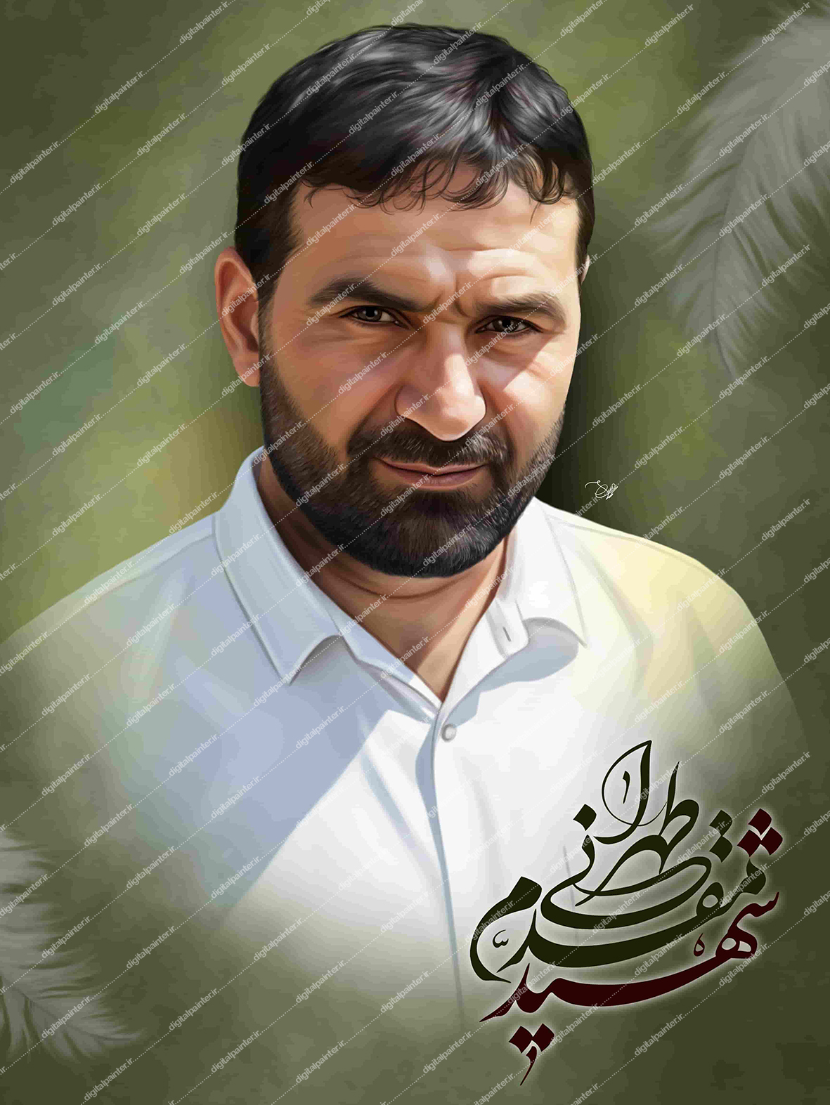 نقاشی دیجیتال سردار شهید حاج حسن طهرانی مقدم