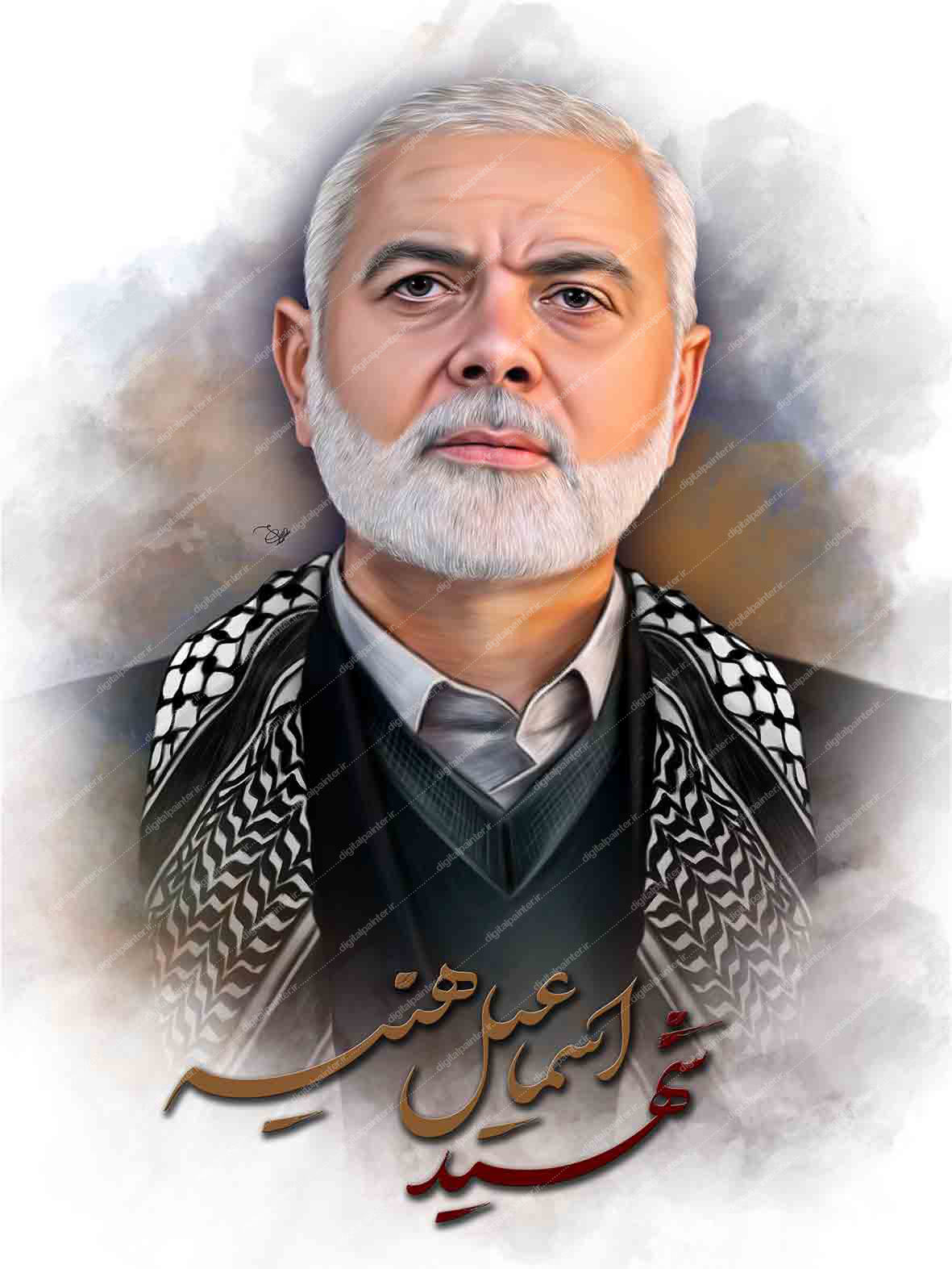نقاشی دیجیتال شهید اسماعیل هنیه