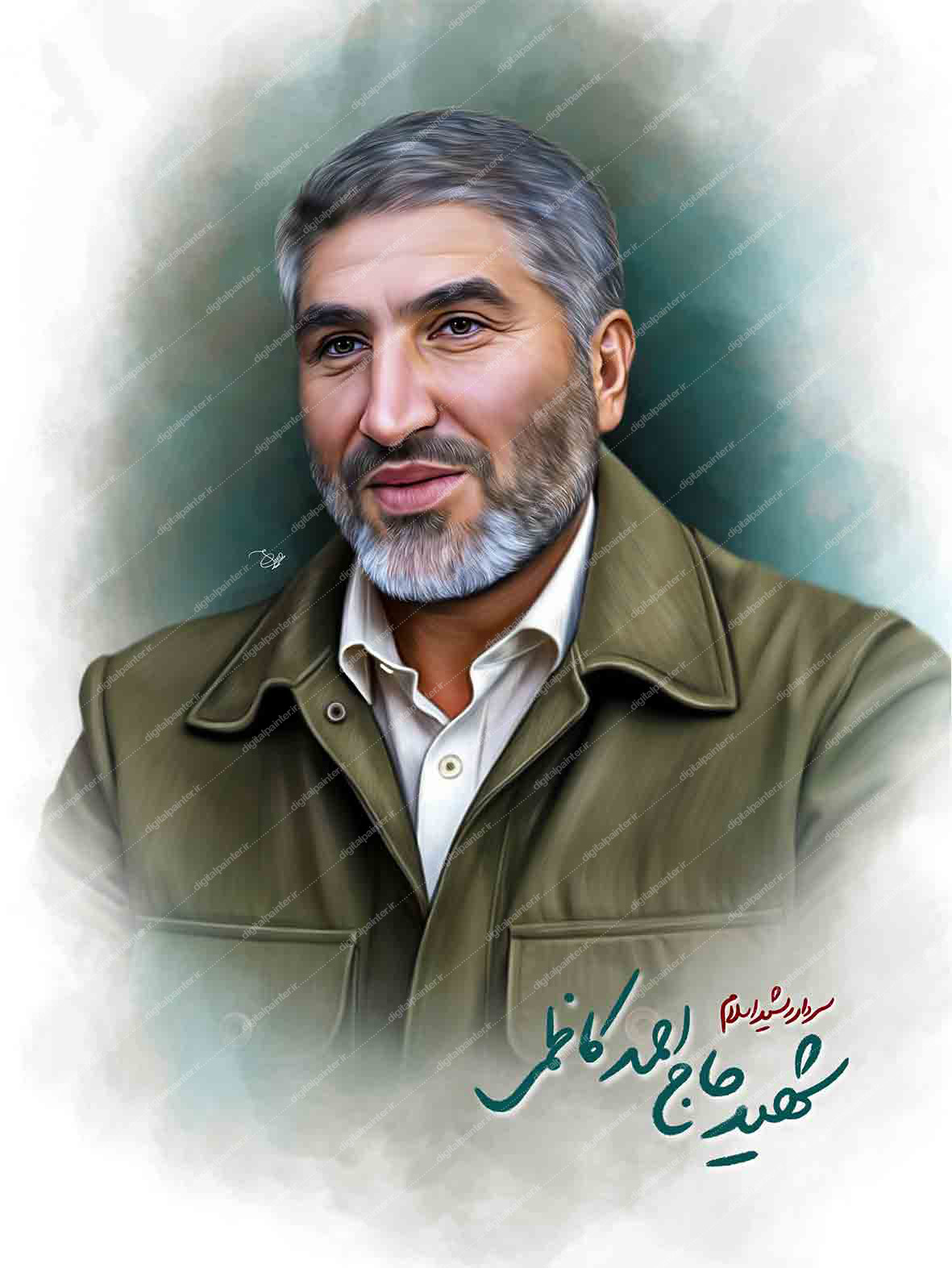 نقاشی دیجیتال شهید حاج احمد کاظمی