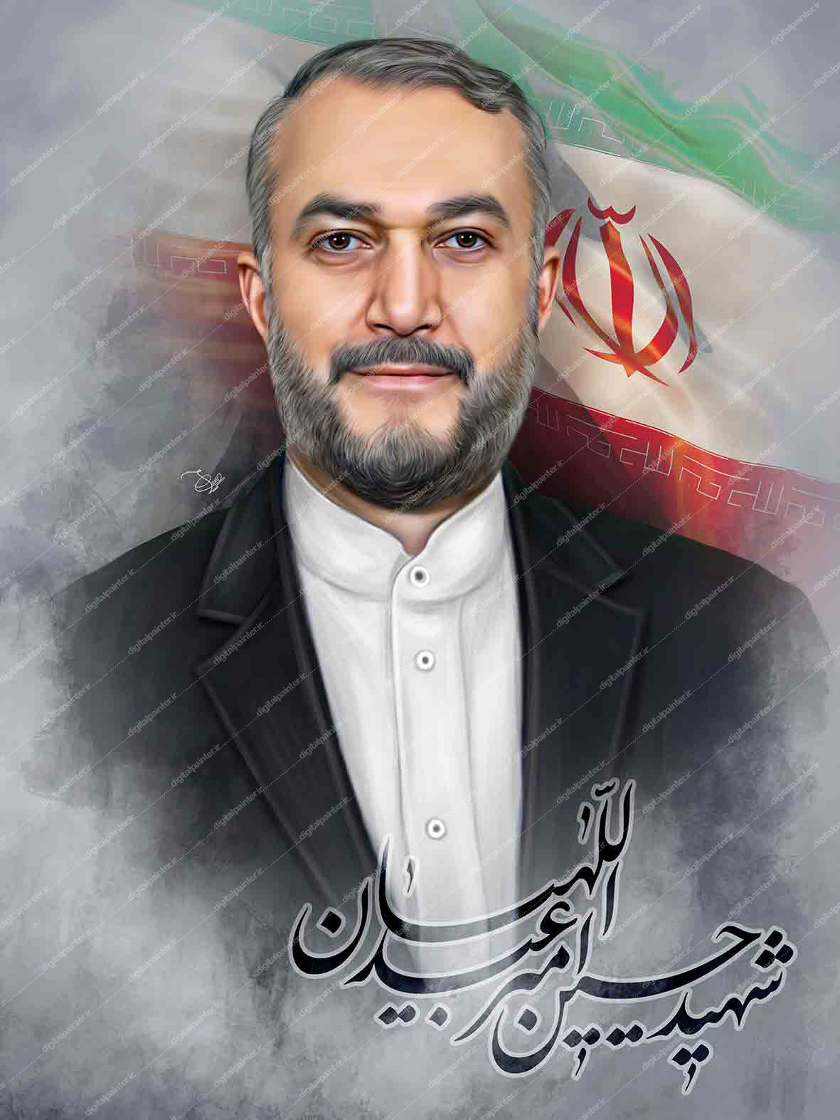 نقاشی دیجیتال شهید حسین امیر عبداللهیان