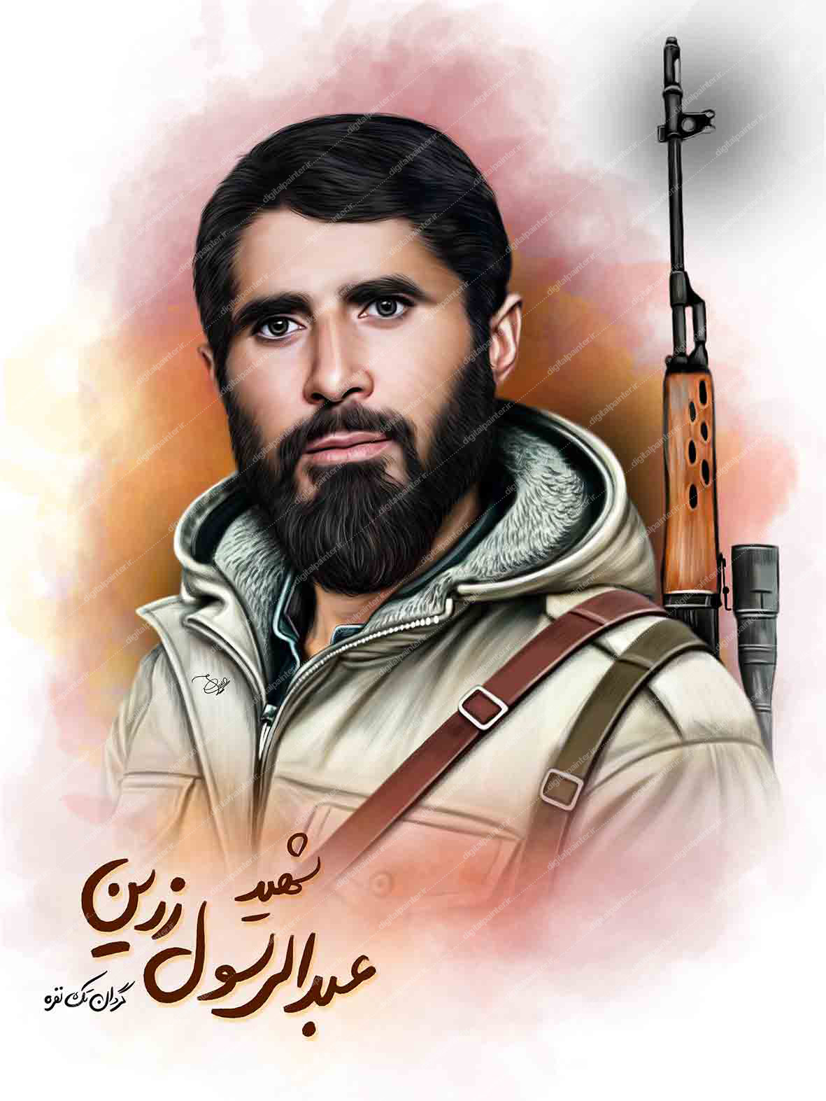 نقاشی دیجیتال شهید عبدالرسول زرین