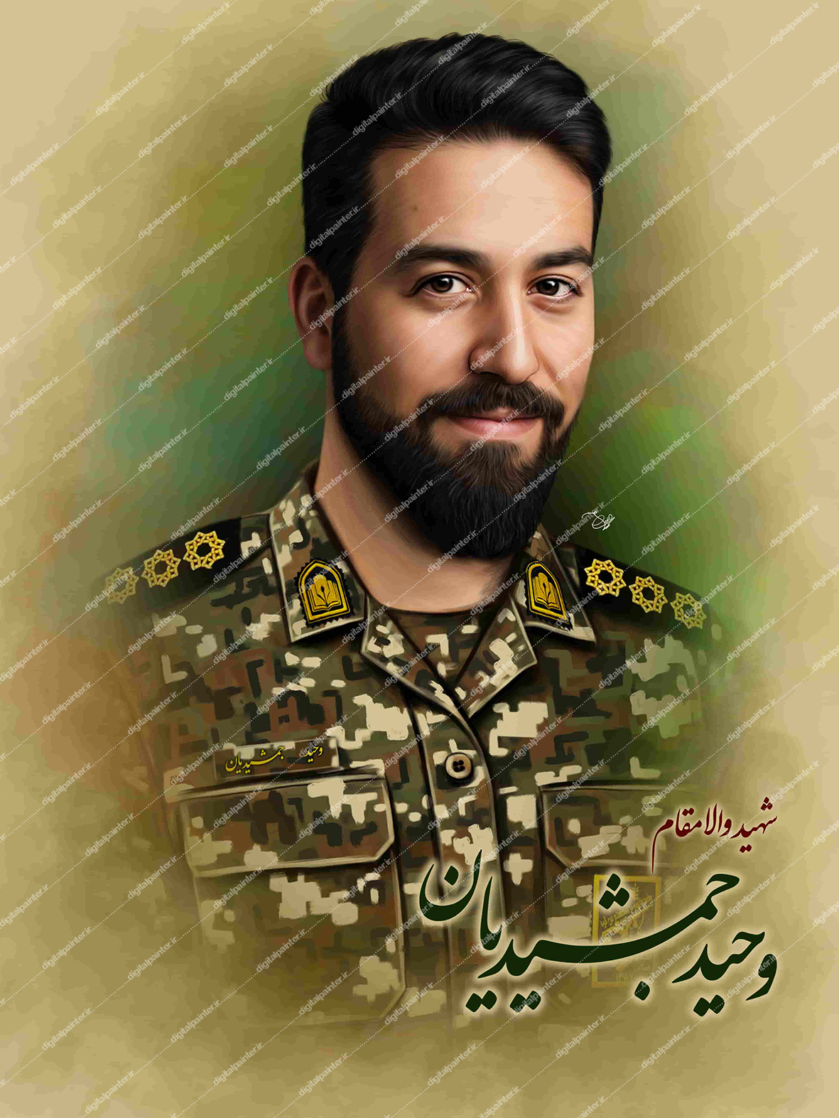 نقاشی دیجیتال شهید وحید جمشیدیان